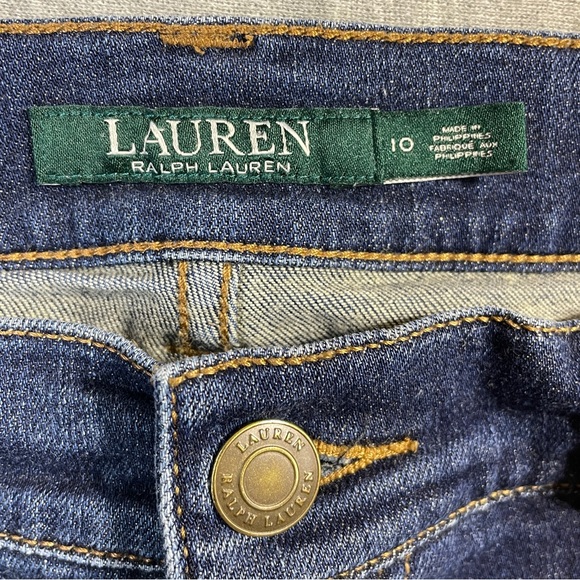 Lauren Ralph Lauren Women’s Jeans Size 10 Mid Rise Straight Leg Medium Wash Blue - Picture 8 of 12